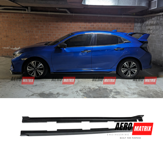 Honda Civic FK7 2017–2021 AME V1 Side Skirting (Carbon Fibre Gloss)