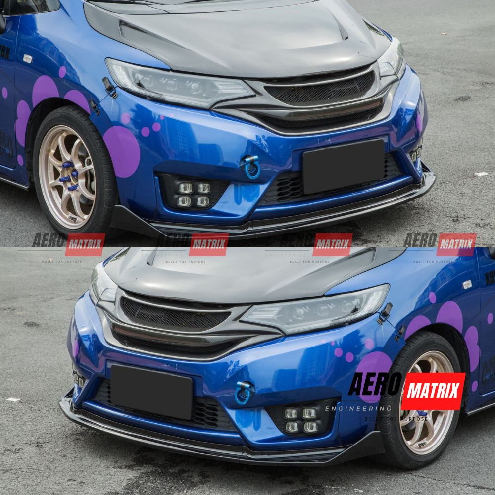 Honda Jazz GK5 2014–2020 AME V1 Front Lip (Carbon Fibre Gloss)