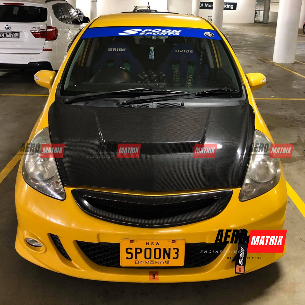 Honda Jazz GD 2002–2008 Mugen Style Bonnet (Carbon Fibre)