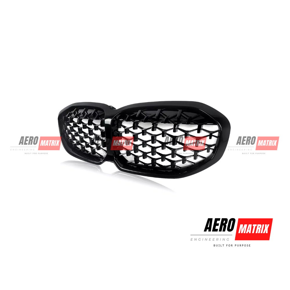 BMW 1 Series F40 M Sport / 118i / 128ti / M135i 2019–2024 Diamond Pattern Grille – Gloss Black