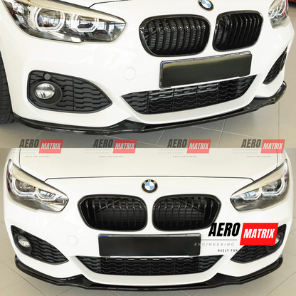 BMW F20 1 Series LCI 2015–2019 Front Lip (Gloss Black)