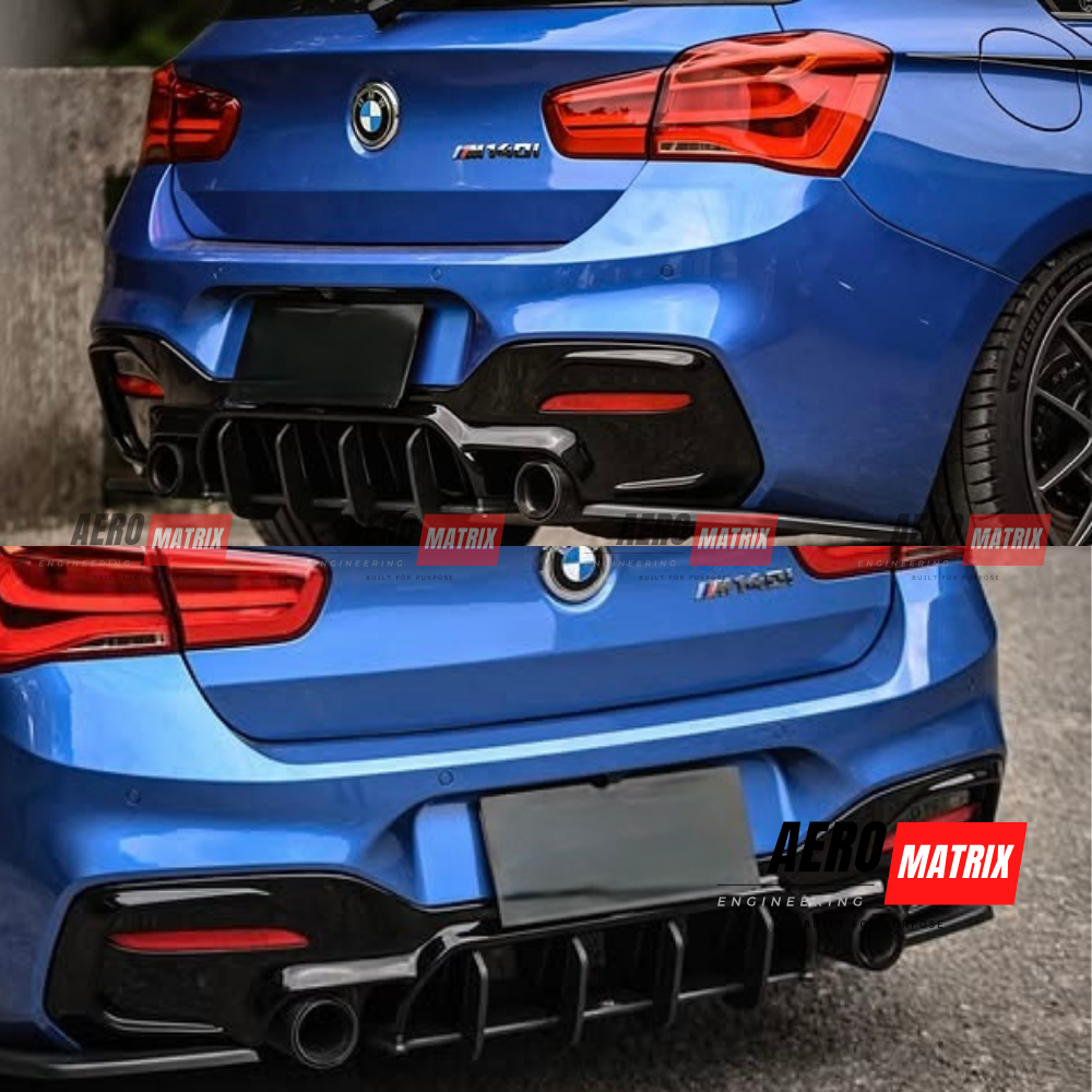 BMW F20 M140i LCI 2015–2019 Rear Diffuser (Gloss Black)