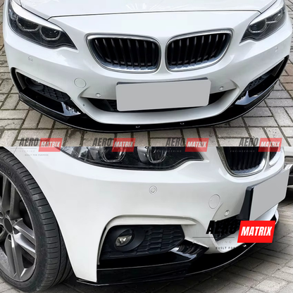 BMW 2 Series F22/F23 2014–2021 – Front Lip (Gloss Black)