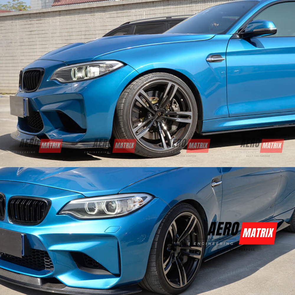 BMW 2 Series F22/F87 2014–2021 – Side Skirting (Carbon Fibre Gloss)