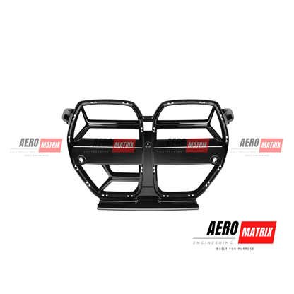BMW 3 and 4 Series G80/G82 Grille without ACC – Carbon Fibre Gloss
