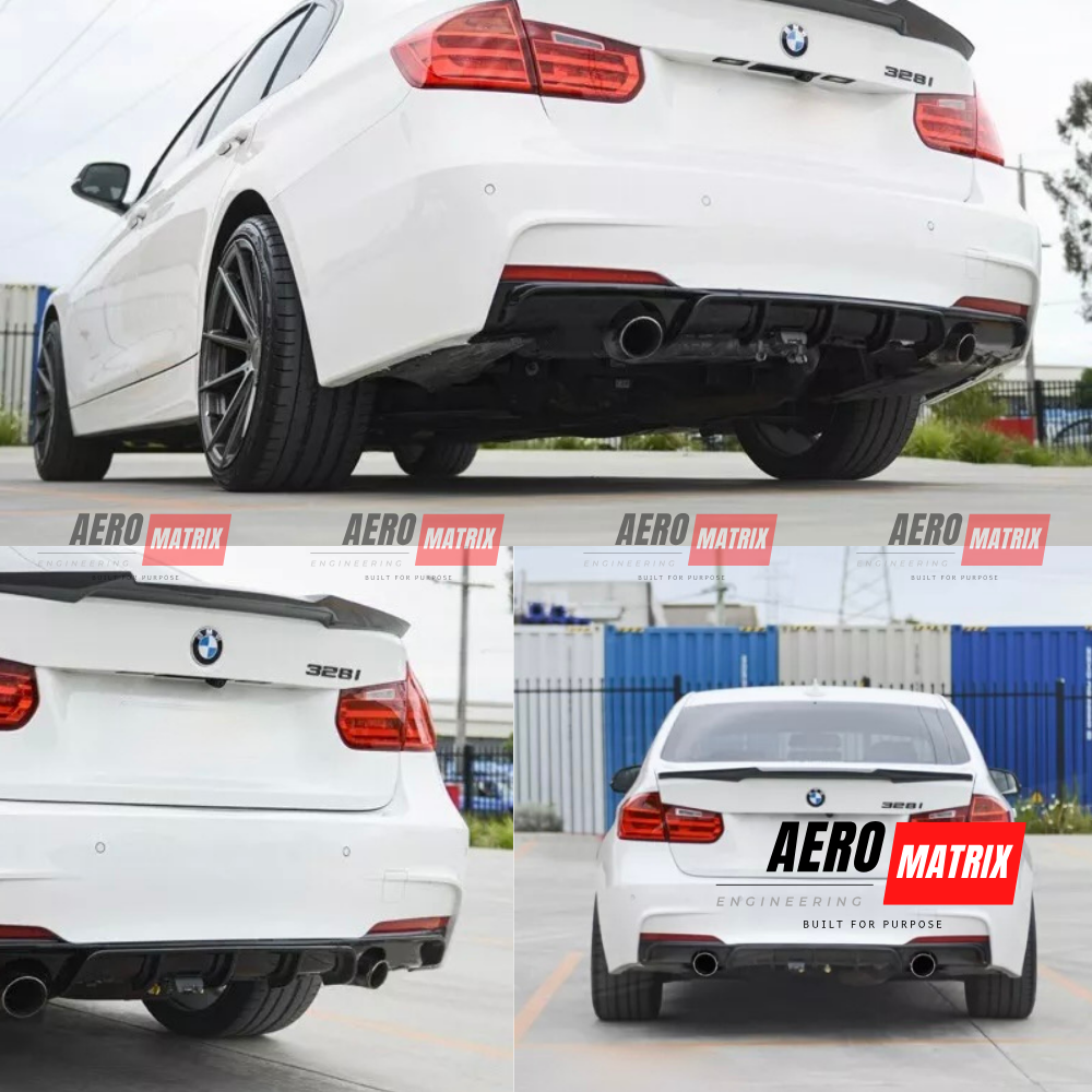 BMW 3 Series F30 / 4 Series F32 – Rear Diffuser (Gloss Black)