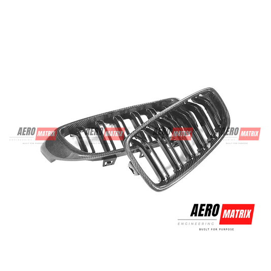 BMW M3 F80 / M4 F82 3 and 4 Series 2014–2020 Grille – Carbon Fibre Gloss