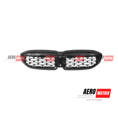 BMW G20/G21 2018–2022 Diamond Pattern Grille – Grille – Gloss Black