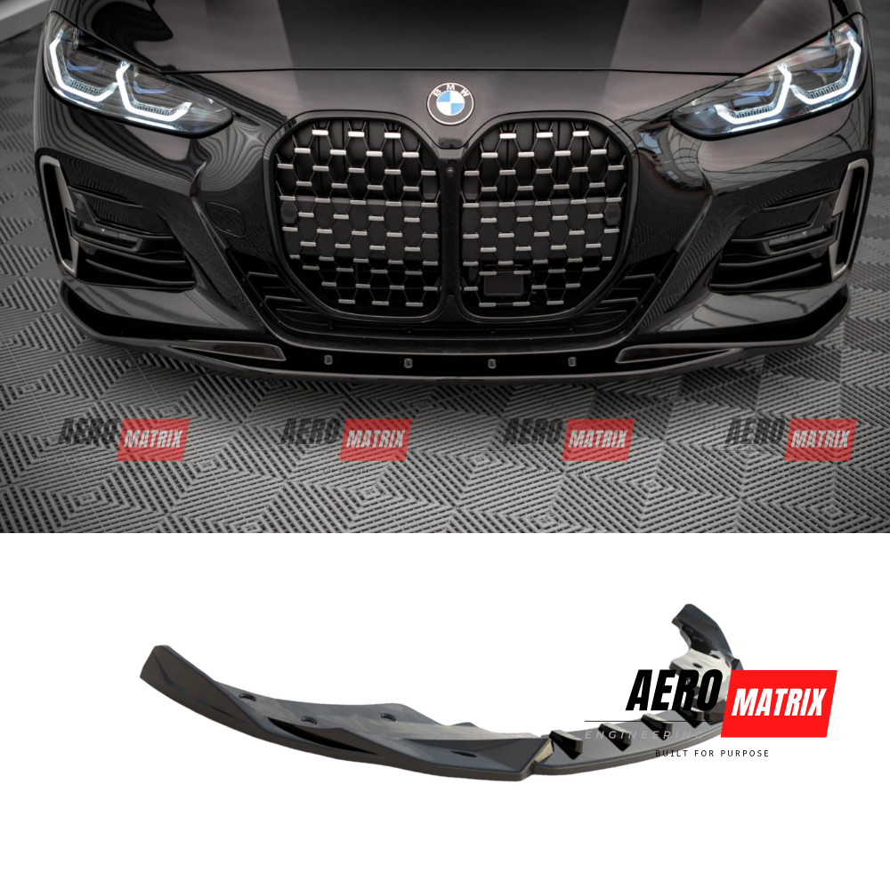 BMW 4 M-Pack / M440i G22 / G23 / G22 Facelift / G23 Facelift 2020–2024 Front Lip (Gloss Black)
