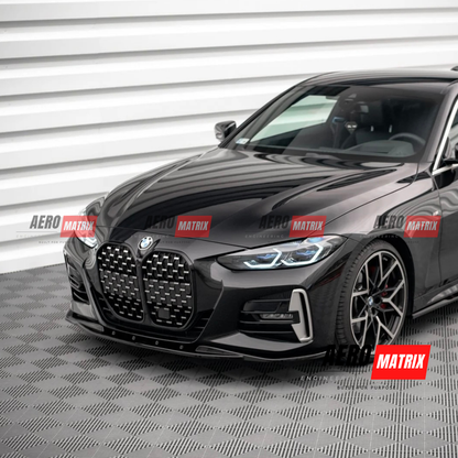 BMW 4 M-Pack / M440i G22 / G23 / G22 Facelift / G23 Facelift 2020–2024 Front Lip (Gloss Black)