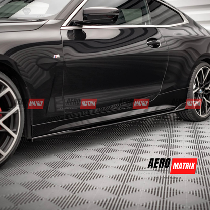 BMW 4 M-Pack / M440i G22 / G23 / G22 Facelift / G23 Facelift 2020–2024 Side Skirting (Gloss Black)