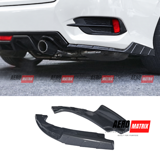 Honda Civic 10th Gen Sedan 2016–2020 AME V2 Rear Splats Carbon Fibre Gloss